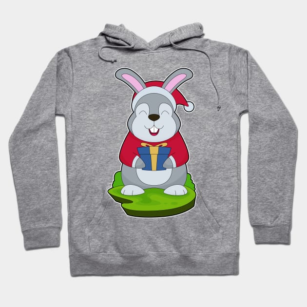 Rabbit Christmas Santa hat Hoodie by Markus Schnabel